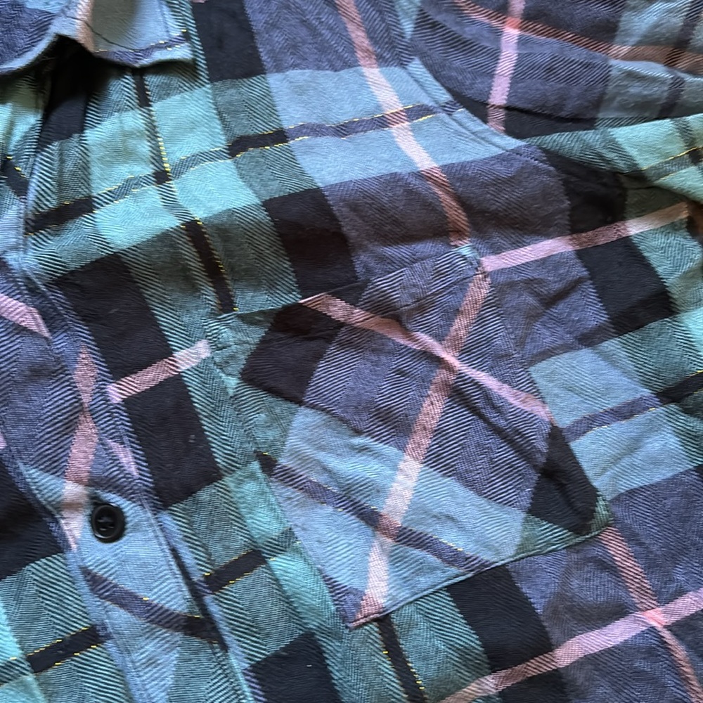 Rails Teal/Pink Hunter Plaid Button Down Shirt - image 5